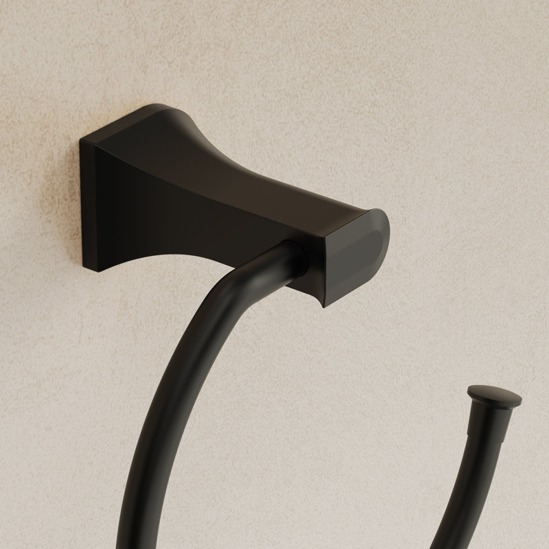 Anneau à serviettes mural en acier inoxydable, Matte Black
