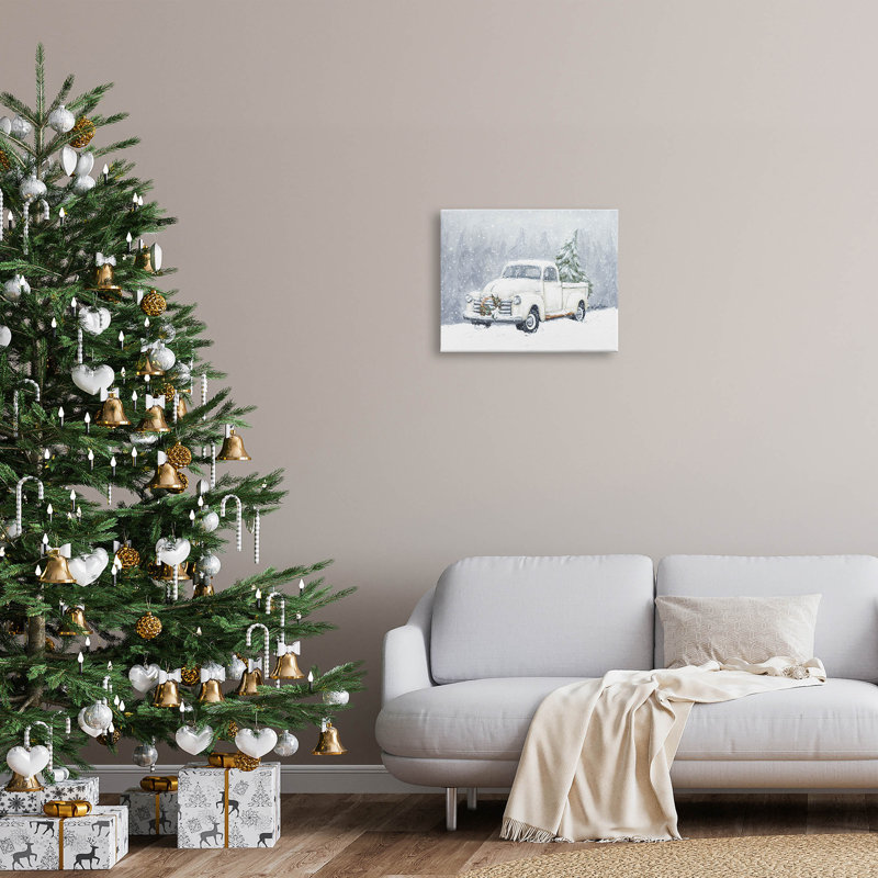 «Seasonal Niveous Snow Truck Scene», art mural par Sara Baker, H 16 po x l 20 po x P 1,5 po