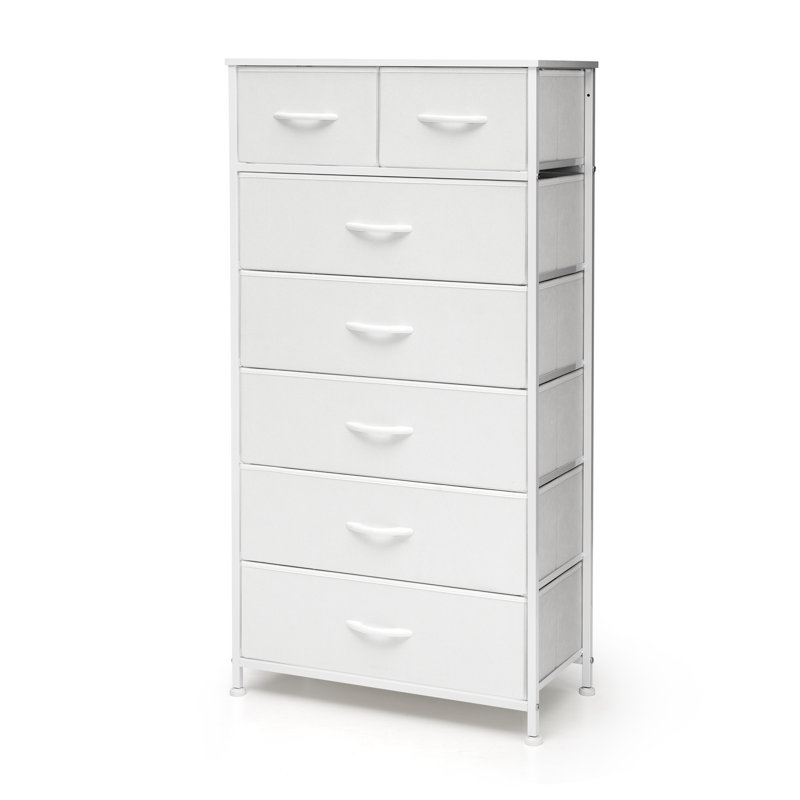 Commode de rangement 7 tiroirs Kirklan, Blanc