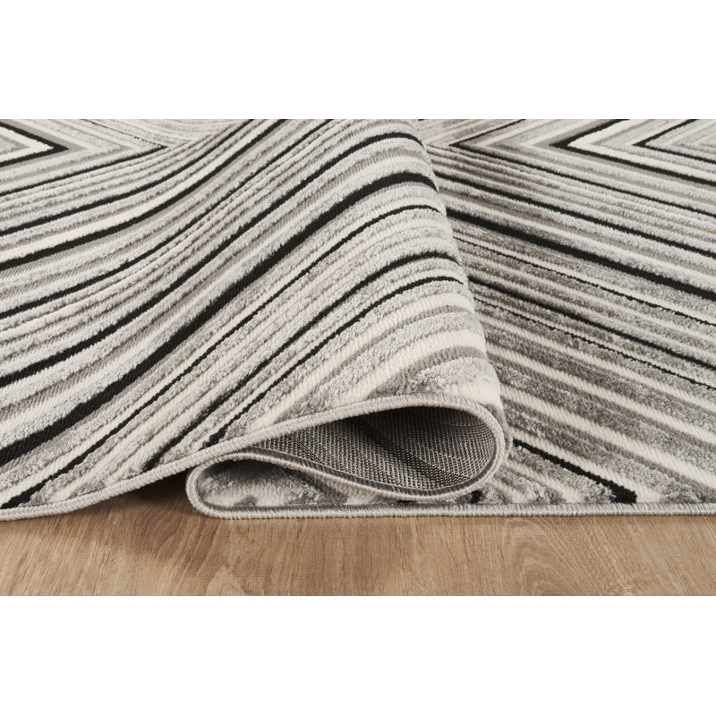 Tapis noir et gris MDA Rugs Montreal, 7 pi 8 po x 10 pi