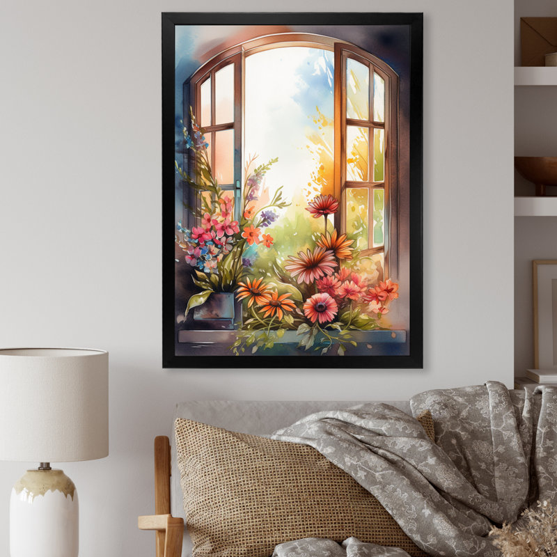 Vitrine florale Nariyah I, Cadre photo noir, H 32 po x l 16 po x P 1 po