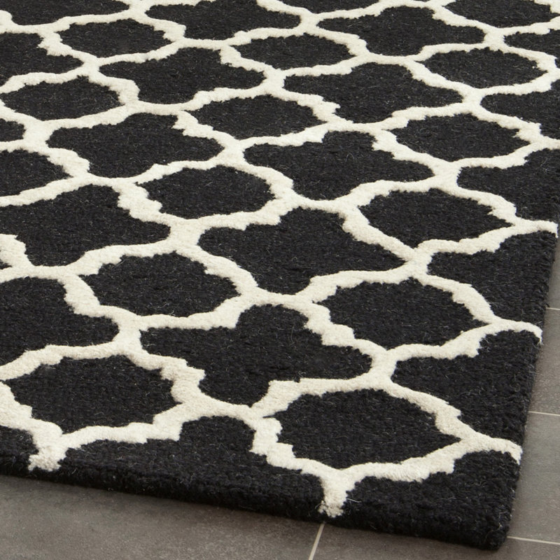 SantaMonica Geometric Wool Hand Woven Area Rug, Rectangle 152 x 244 cm