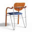 Chaise d'appoint moderne en tissu avec structure en bois de hêtre et en fer Bauhaus-897191222