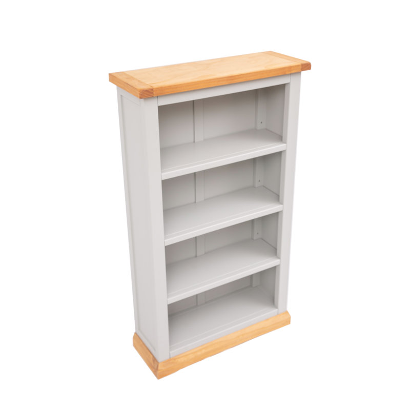 Mickel 120cm H Standard Bookcase, 120cm H x 70cm W x 25cm D, Light Grey