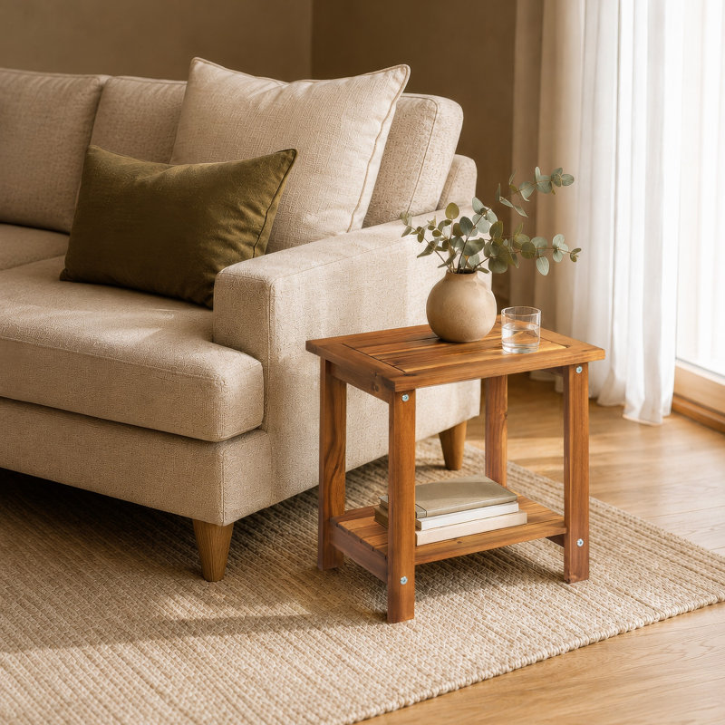 Table d'appoint d'extérieur Candrice, Naturel