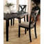 Simple Modern 5Pc Dining Set Brushed Black Dining Table Chairs Brown Cushion Seat Chairs