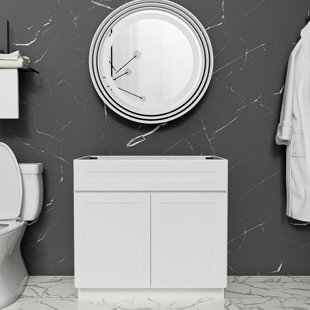 Base de meuble-lavabo simple 30 po seulement en blanc Shaker
