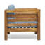Fauteuil club moderne du milieu du siècle 2 - Bois, bleu noyer Simplicity 2 chaises en bois + revêtement