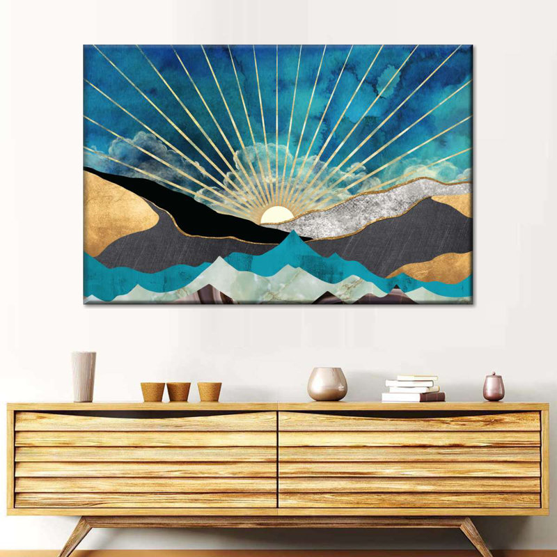 «Sunrise Abstract», reproduction sur toile, H 32 po x l 48 po x P 1,25 po