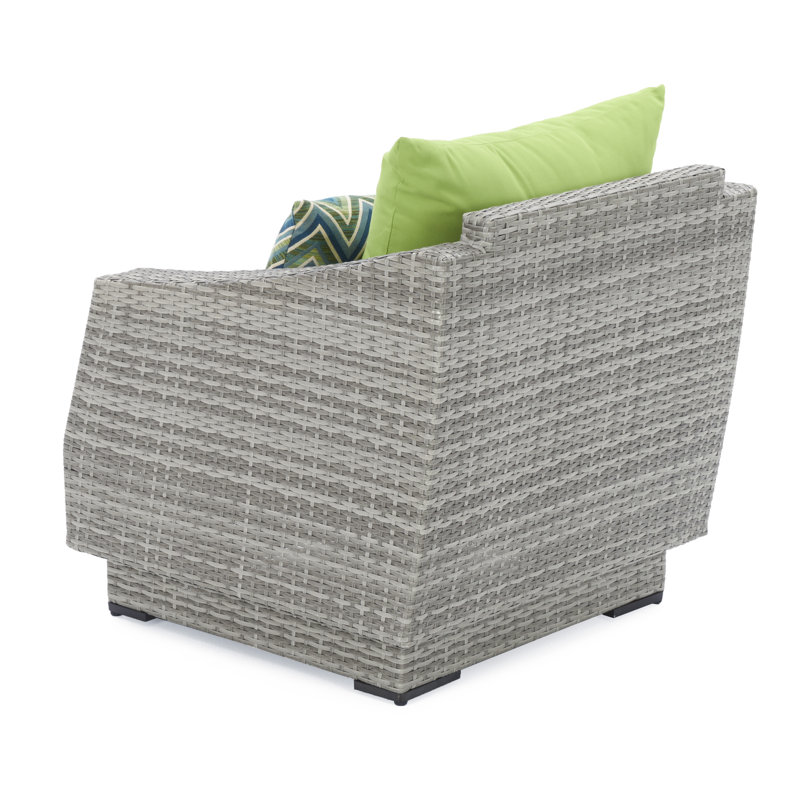 Cannes 6 Piece Love and Club Deep Seating Group with Cushions, Canvas Ginkgo Sunbrella® Canvas