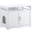 Enceinte de litière pour chat avec 2 portes, fiche cachée et, blanc, pour la détente du chat, l 31,5 po x P 20 po-2058198691