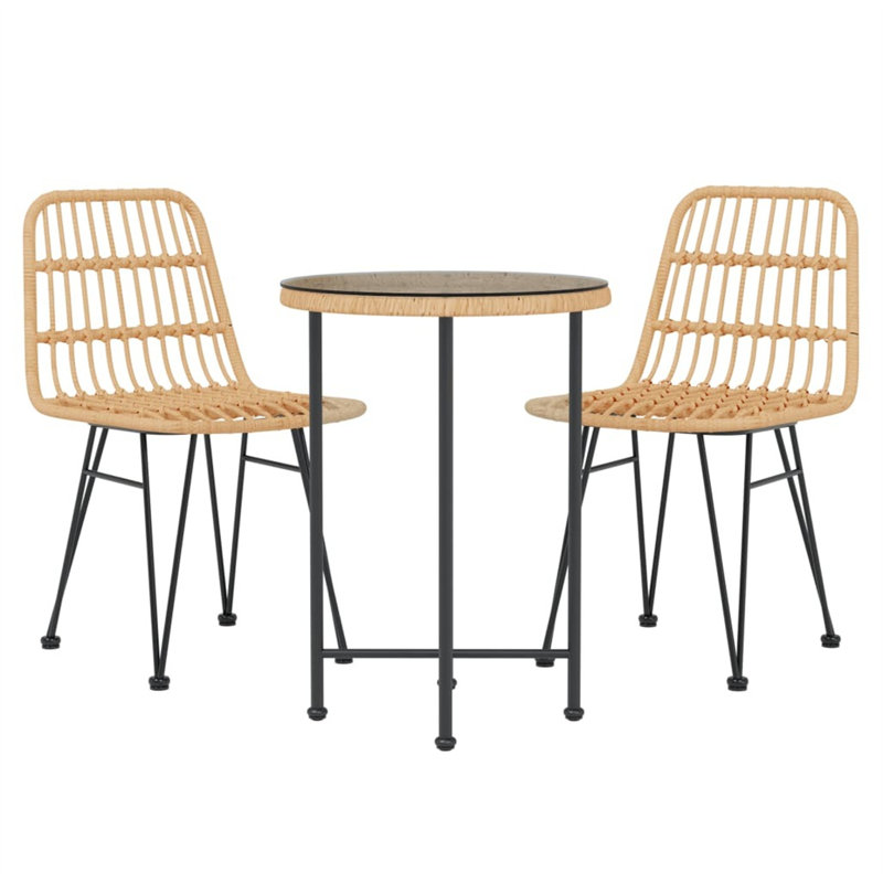 Ensemble bistro 51,7 po Akesha, Brun