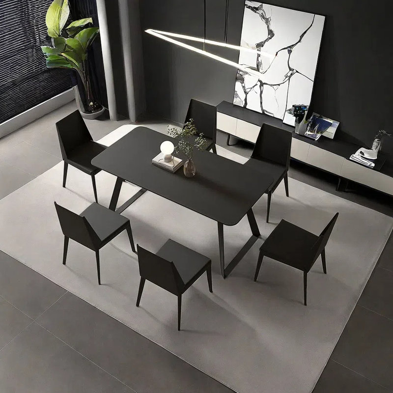 Ensemble de table de salle à manger et de chaises Simple Rock Plate, H 29,52 po x L 70,86 po x l 35,43 po