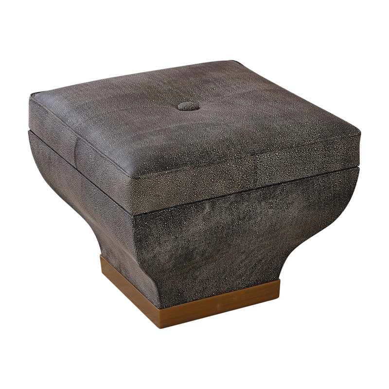 Churchill Square Faux Leather Storage Ottoman in Brown