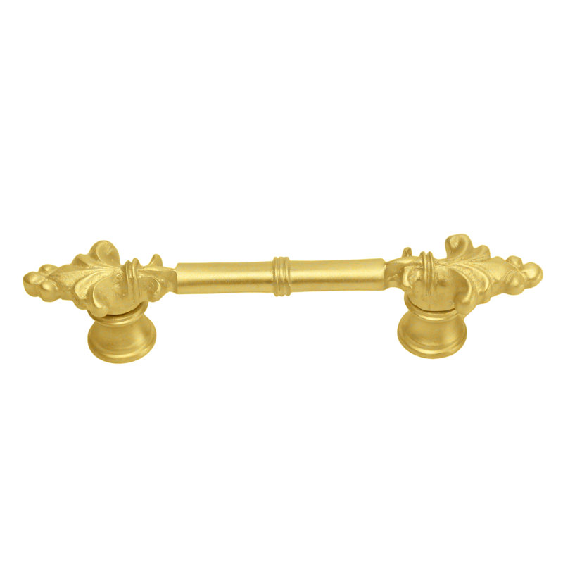 Charlemagne classic 4 inches c.c. pull with small Fleur De Lys on endsin Gilded Mercury, Gold, 3"
