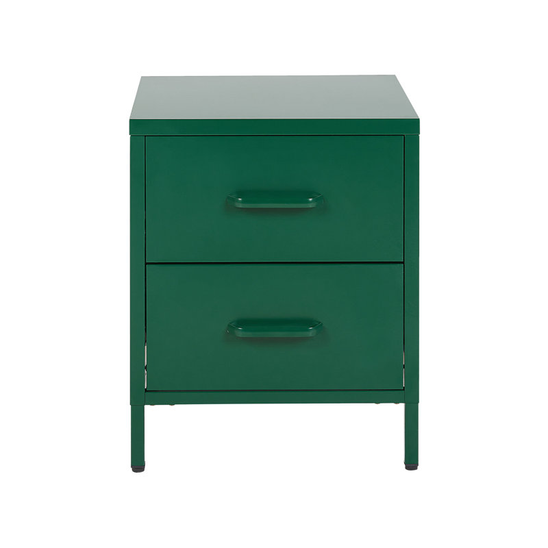 Arturs 2 Drawer Bedside Table, Green