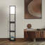 Lampe sur pied DEL à 3 tablettes avec abat-jour carré en tissu Maxwell 63 po.-596791484-642357581