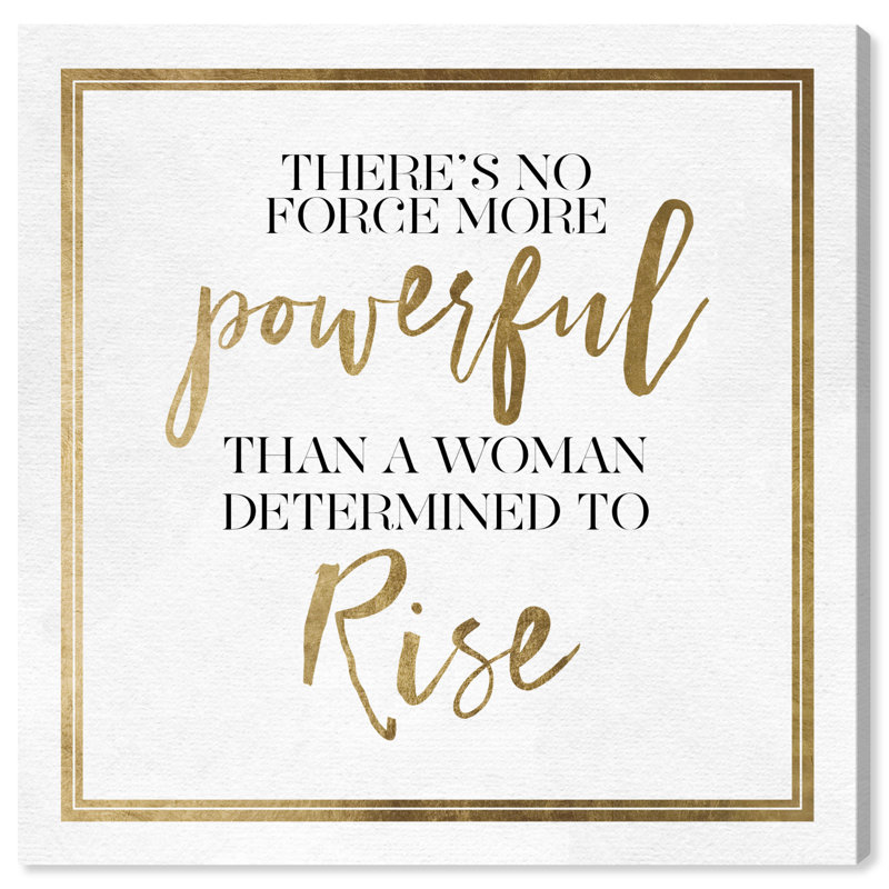 «Woman Rise» - Art textuel sur toile, 30'' H x 30'' W x 1.5'' D, Toile tendue