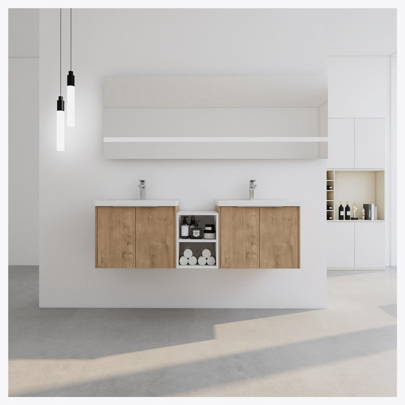 Meuble-lavabo à fermeture en douceur 60 po avec lavabo