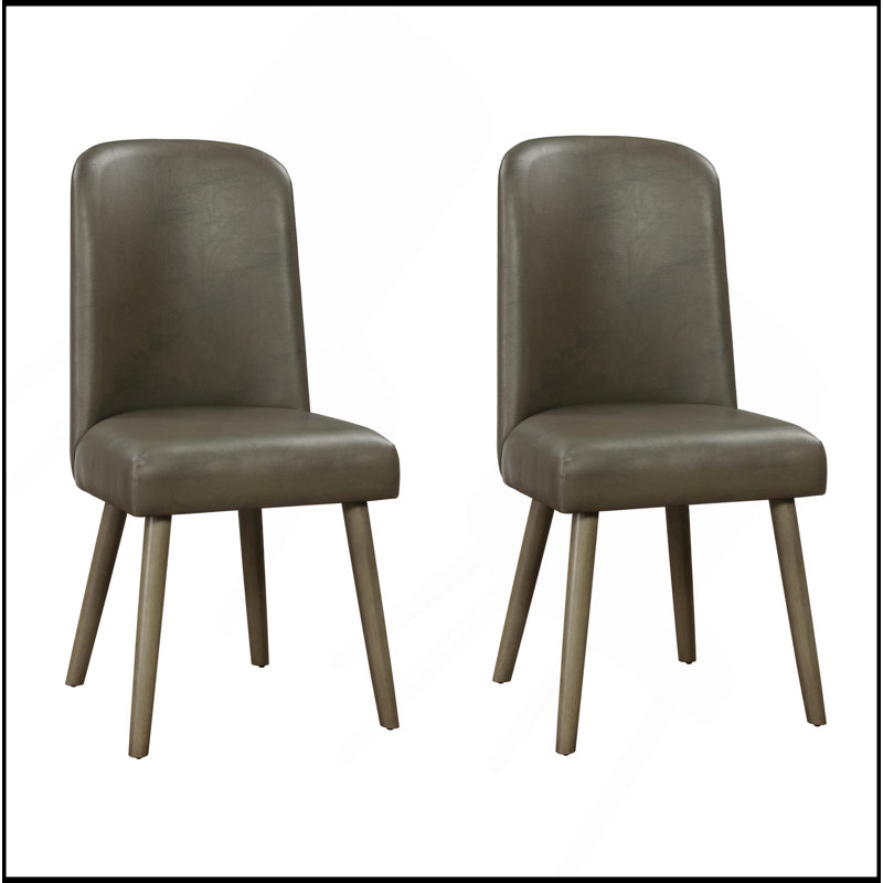 Ensemble de 2 chaises d'appoint rembourrées en chêne gris et gris