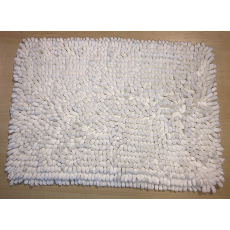 Berat Polyester Blend Non-Slip Bath Rug, Cream