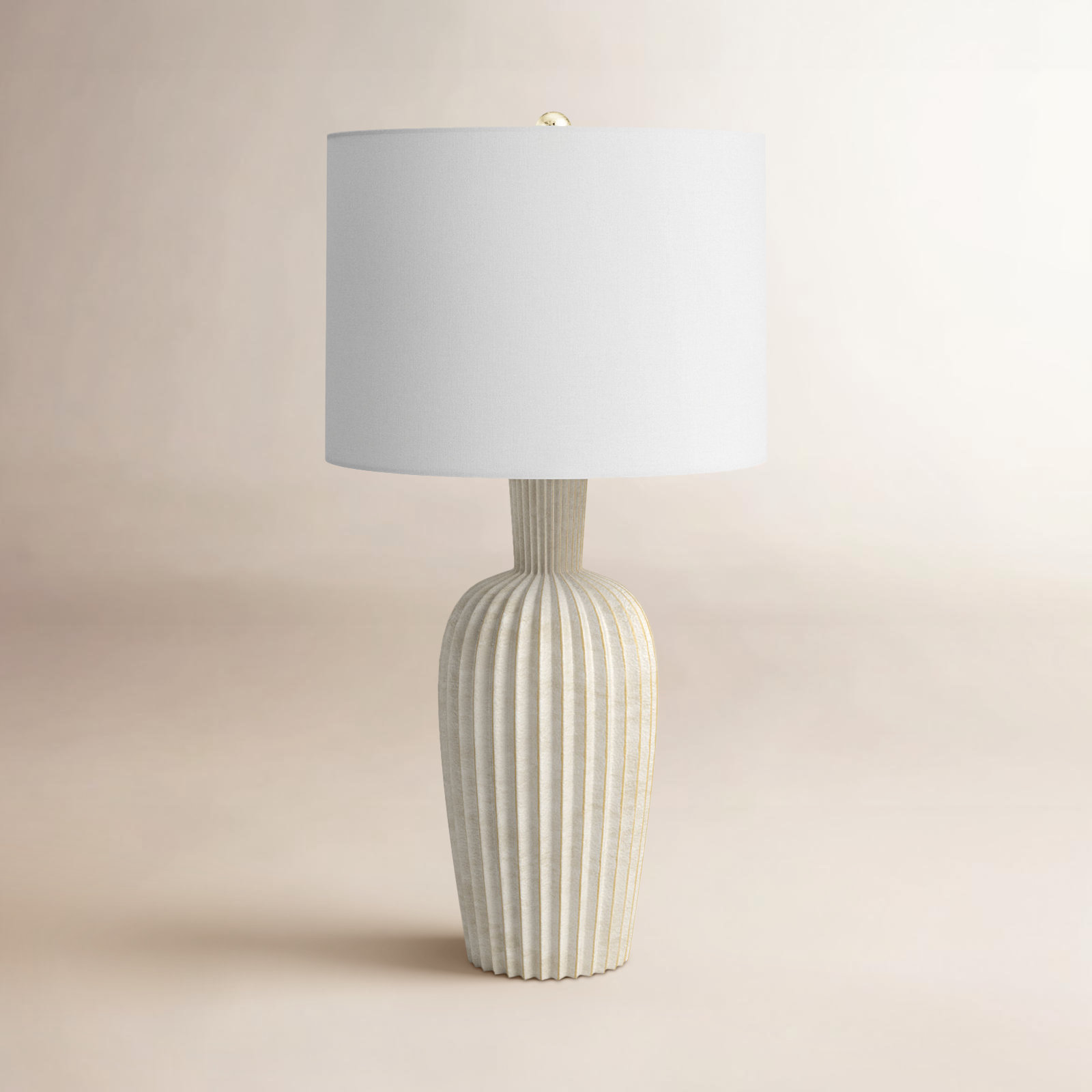 Quinta Resin Table Lamp, Light Gray