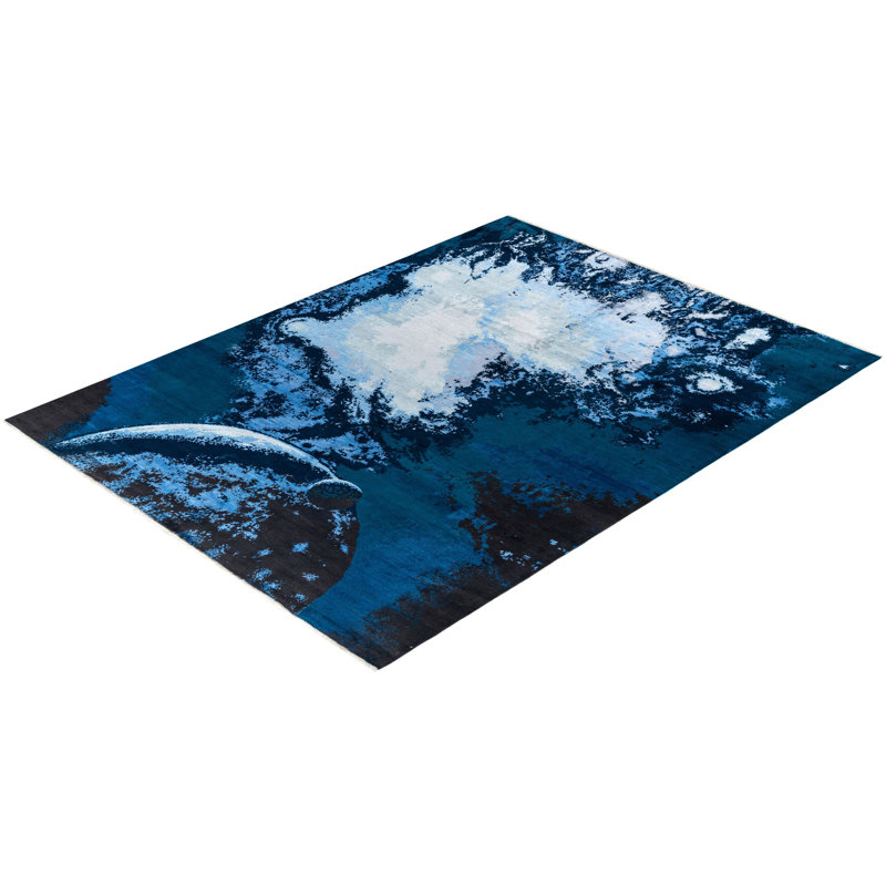 Lynze One-of-a-Kind 9' 2" X 12' 1" New Age Area Rug Black