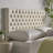 Queen Size Headboard With Elegant Diamond Design In Fabric Strong And For Bed Fabric, Comfort-271589924