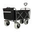 Chariot de plage avec de grandes roues pour le sable Capacité de 500 lb - Chariot tout terrain à structure en acier avec pneus pneumatiques de 9 po, conception pliable pliable, sangle avec sac multiusage, noir