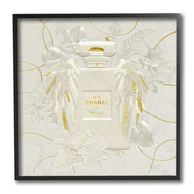 «Bright Elegant Glam Fashion Bottle White Florals» par Ziwei Li - impression d'art graphique