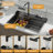 Drop In Waterfall Kitchen Sink 29.5"L x 19"W Dual Waterfall Smart Kitchen Sink,16 Gauge Stainless Steel Workstation Kitchen Sink Set with Pull-down Faucet, Rainfall Water Outlet, Glass Rinser, Soap Dispenser, Battery-free Temperature Display In Fahrenhei-112427560-124198039