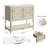 35.4" Single Bathroom Vanity with Ceramic Sink Top，Spindle-shaped design，Solid wood-1421060796