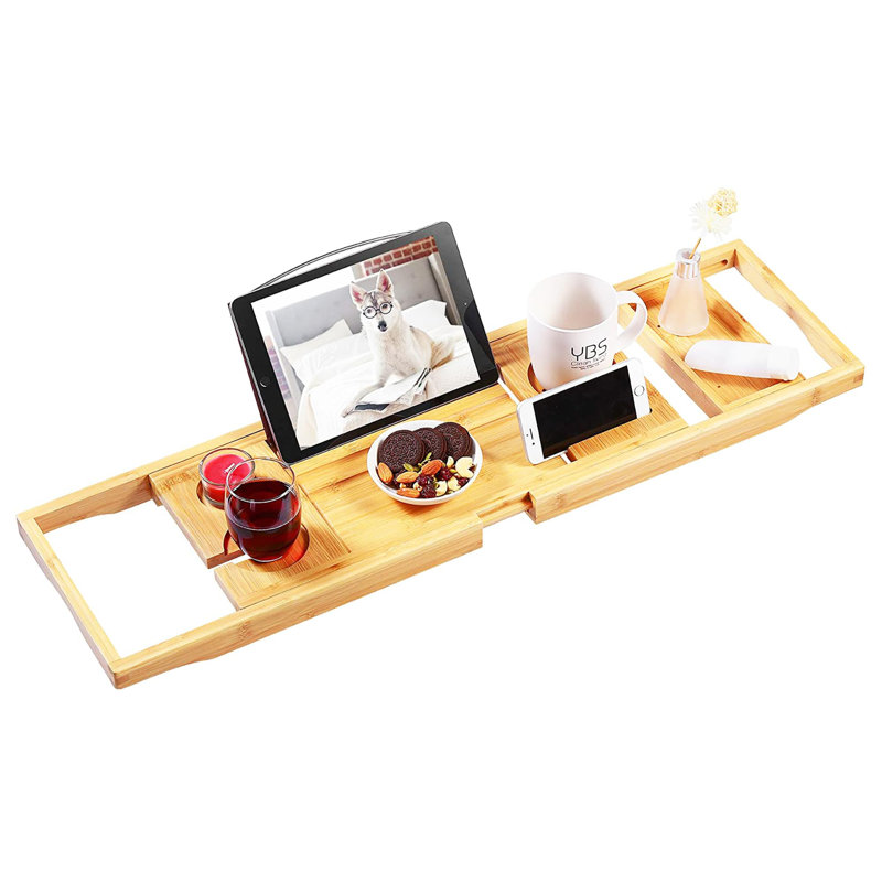 Plateau en teck pour baignoire, Brun