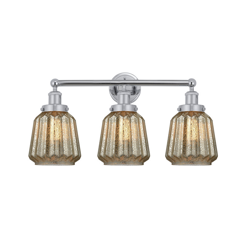 Éclairage pour meuble-lavabo à 3 lumières Aretzy, Transparent, Chrome poli