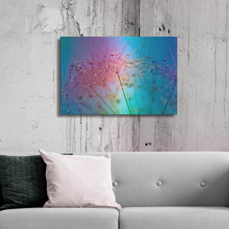 «Rainbow Droplets» par Cora Niele, Ebern Designs, art mural en métal, H 24 po x l 36 po