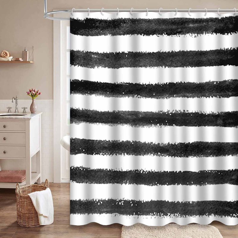 Rideau de douche avec 12 crochets, L 72 po x l 84 po
