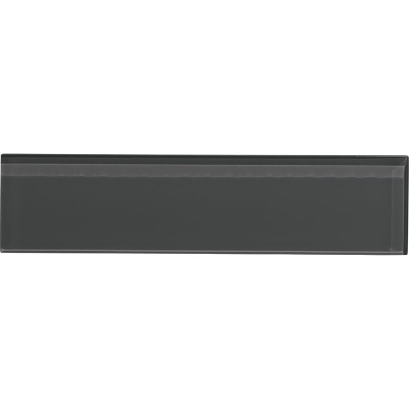 Charm School 2'' W x 8'' L Glass Subway Singular Tile, Pewter