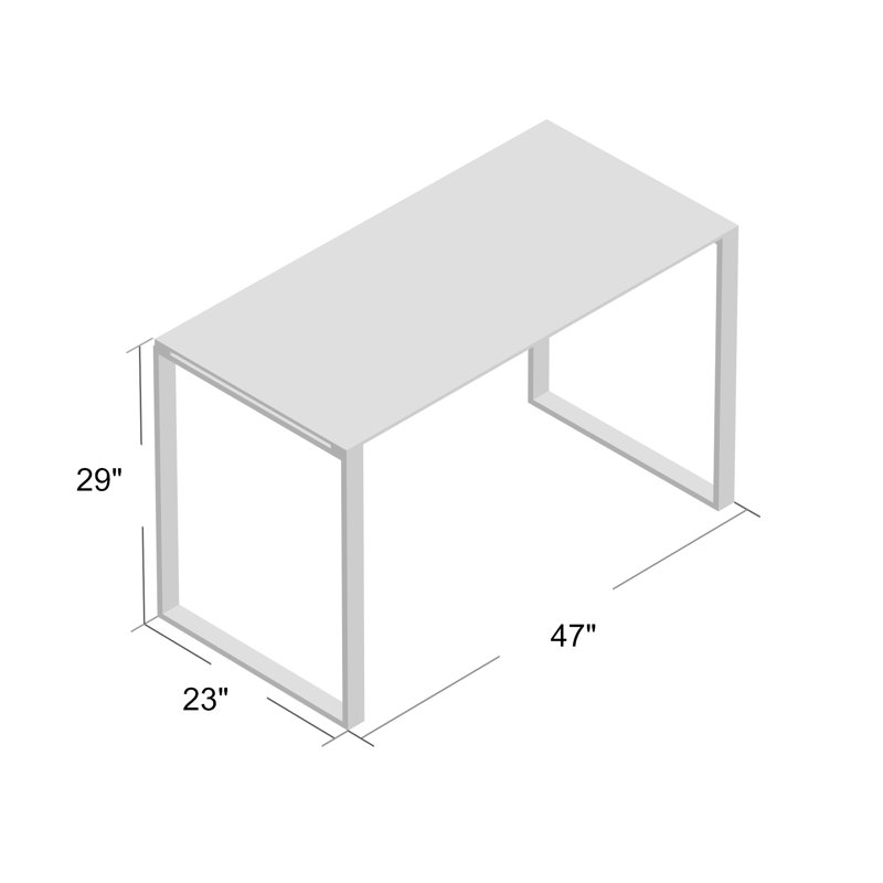 Chantrelle Metal Base Writing Desk, Silver