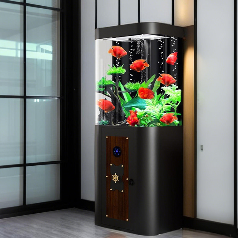 Black Floor-Standing Acrylic Burst-Proof Aquarium, Black
