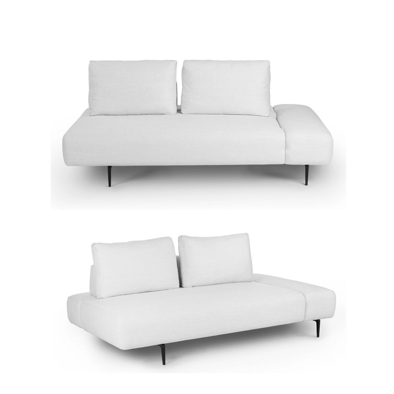 Méridiennes d'intérieur modernes avec pieds en métal, Orienté à droite, Beige
