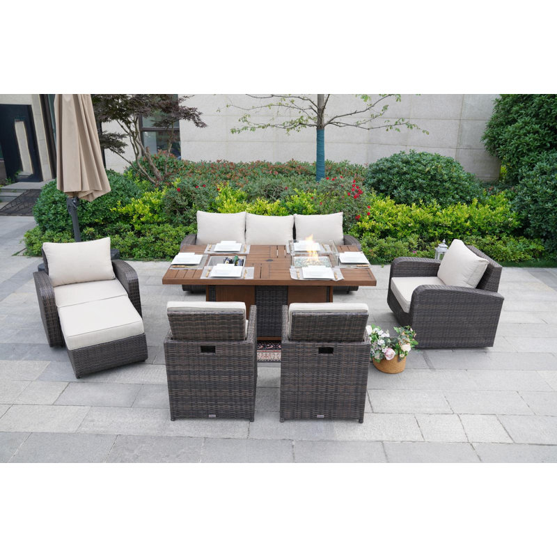 8 - Person Patio Conversation Set with Cushions