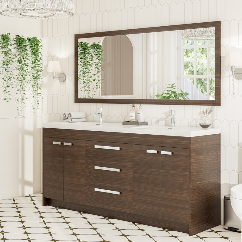 Miroir rectangulaire en bois de chêne gris 42 "x 32" Eviva Reflection, 30 po x 72 po, Chêne gris