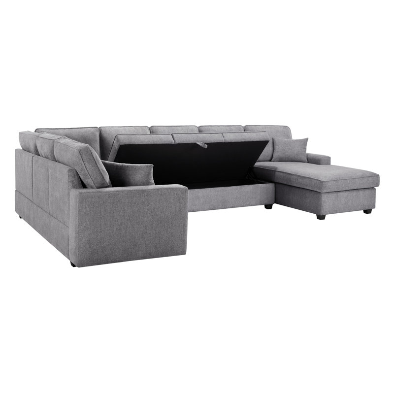 Canapé modulaire en chenille l 137 po Samara avec méridienne orientée vers la droite Samara