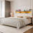  King Size Headboard Only With Storage, Adjustable Height, Velvet Upholstered Head Board With Led Lights & Charging Station, Modern Freestanding Headboard, Easy Assembly, White-667575255-667575252