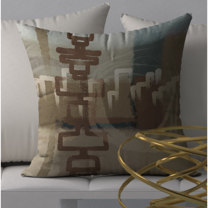 Abstract Reversible Throw Pillow, 24" x 24"