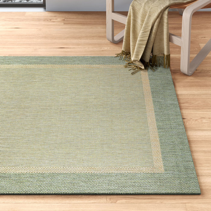 Latitude Run® Leja Flatwoven Natural Green Indoor Outdoor Area Rug ...