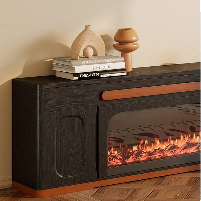 Meuble télé avec foyer moderne Modern Simulation, H 23,62 po x L 78,74 po x l 12,6 po