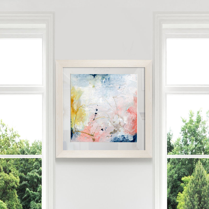 Pastel Fantasy II-impression sur papier, Cadre blanc, H 27,5 po x l 27,5 po x P 1,5 po