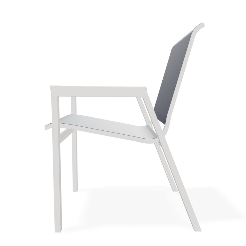 Bazza Outdoor Dining Chair, Navy 13D Sunbrella®, Snow