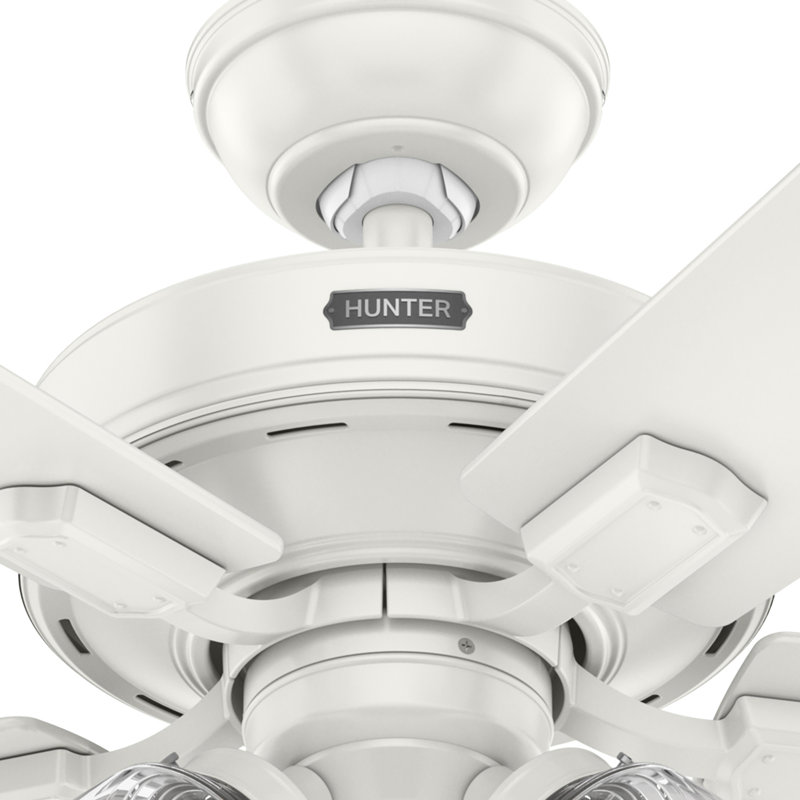 Crestfield 52" 5 - Blade Standard Ceiling Fan with Lights and Remote, Fresh White